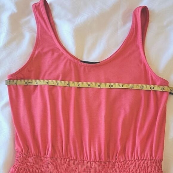Gibson X Mother Chic Smocked Waist Casual Sleeveless Coral Dress -  Small - Picture 9 of 13